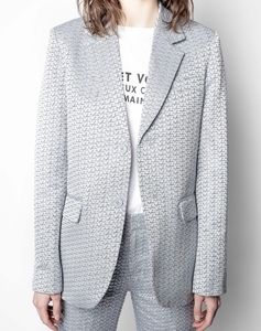 Zadig & Voltaire Pesto Logo Jacquard Blazer
